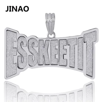 

JINAO Fashion AAA TRAP Pendant Necklace Letter ESSKEETIT CZ Iced Out Chain Micro Pave Men Women Hip Hop Jewelry Gift