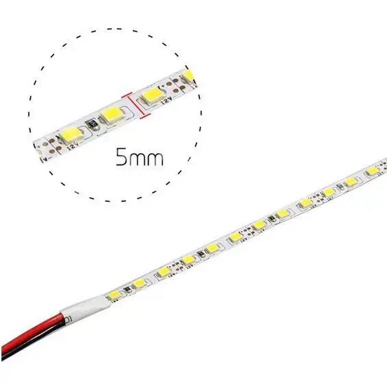 5 мм Светодиодные полосы 3528SMD 12Vdc 5 м 120 светодиодный s/M неводонепроницаемая лента Светодиодная гибкая подсветка для небольшого узкого пространства