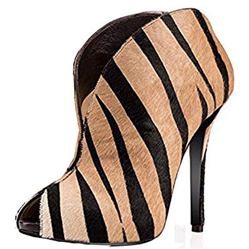 Brun Sexy red Chaussures Glissent Taille Automne Parti Sur Noir Printemps Furtado Toe Stylets Arden Grande Black Peep Chaussons Rayé Cheville striped Rouge Dames bgf6yY7