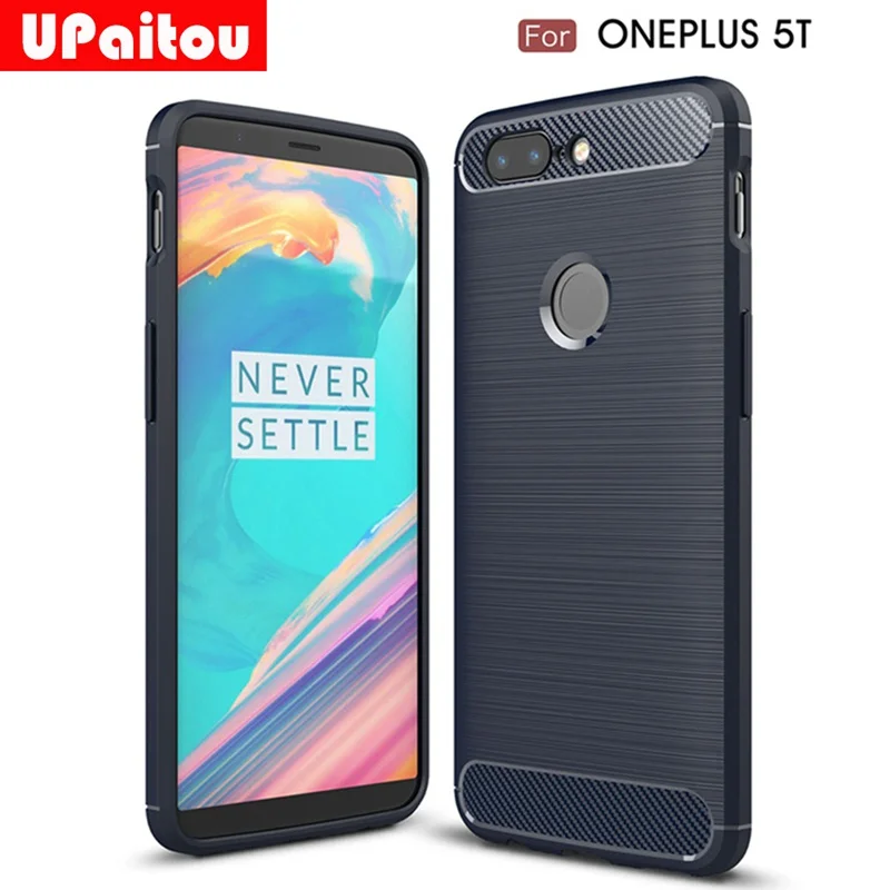 UPaitou For OnePlus 5T Porsche Design Case Ultra Thin Carbon Fiber Soft TPU Case Cover For One