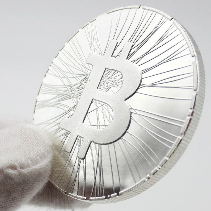 Биткоин Okcoin попробуйте мне BTC медаль Серебряная копия монеты сувенир металлические ремесленные монеты