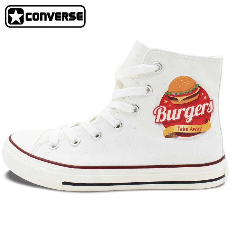 Prix pour 2017 Nouveau Converse All Star Chaussures High Top Hamburger Blanc Toile Sneakers De Noël Cadeaux pour Hommes Femmes Prix pour 2017 Nouveau Converse All Star Chaussures High Top Hamburger Blanc Toile Sneakers De Noël Cadeaux pour Hommes Femmes
