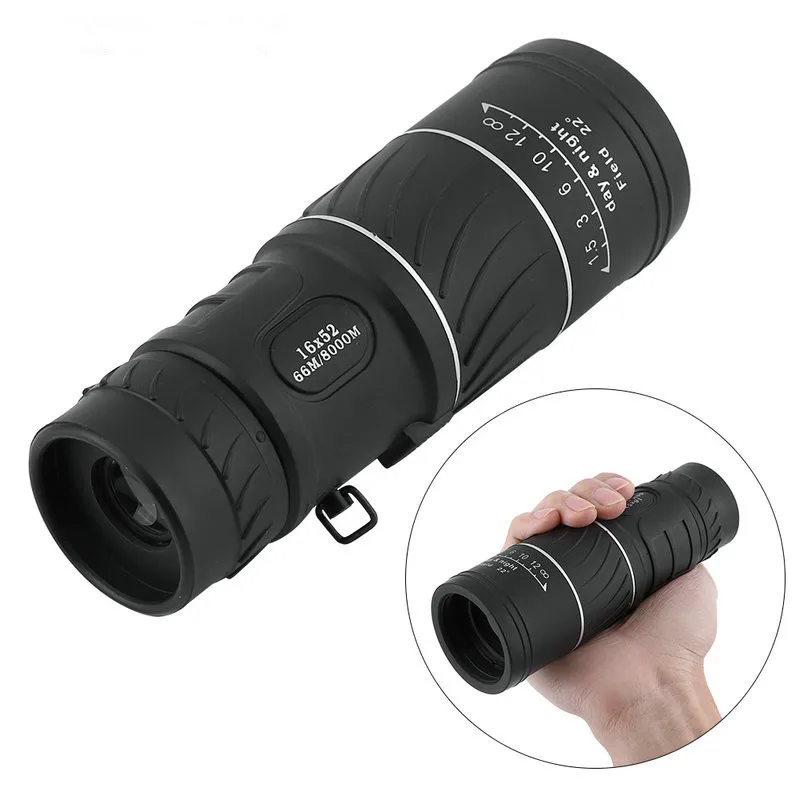 imágenes para Negro 16x52 HD Telescopio Monocular de Enfoque de Poca Luz Kit de Visión Nocturna Deportes Acampa de La Caza imágenes para Negro 16x52 HD Telescopio Monocular de Enfoque de Poca Luz Kit de Visión Nocturna Deportes Acampa de La Caza