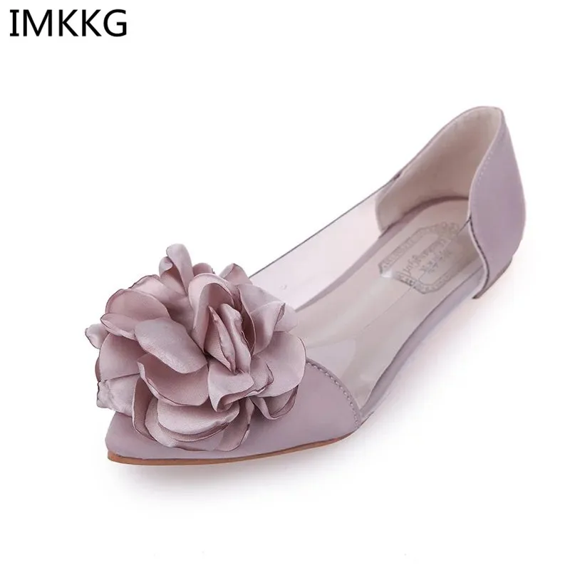 

2018 new soft comfortable shoes sweet flower pointed women's shoes flat heel single shoes shallow mouth flat shoes Q303