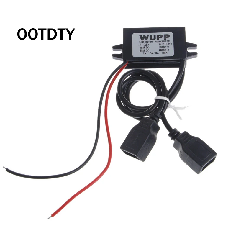 

Car DC 12V to 5V 3A 15W Hard Wired Step Down Dual USB Charger For Dashcam Phone
