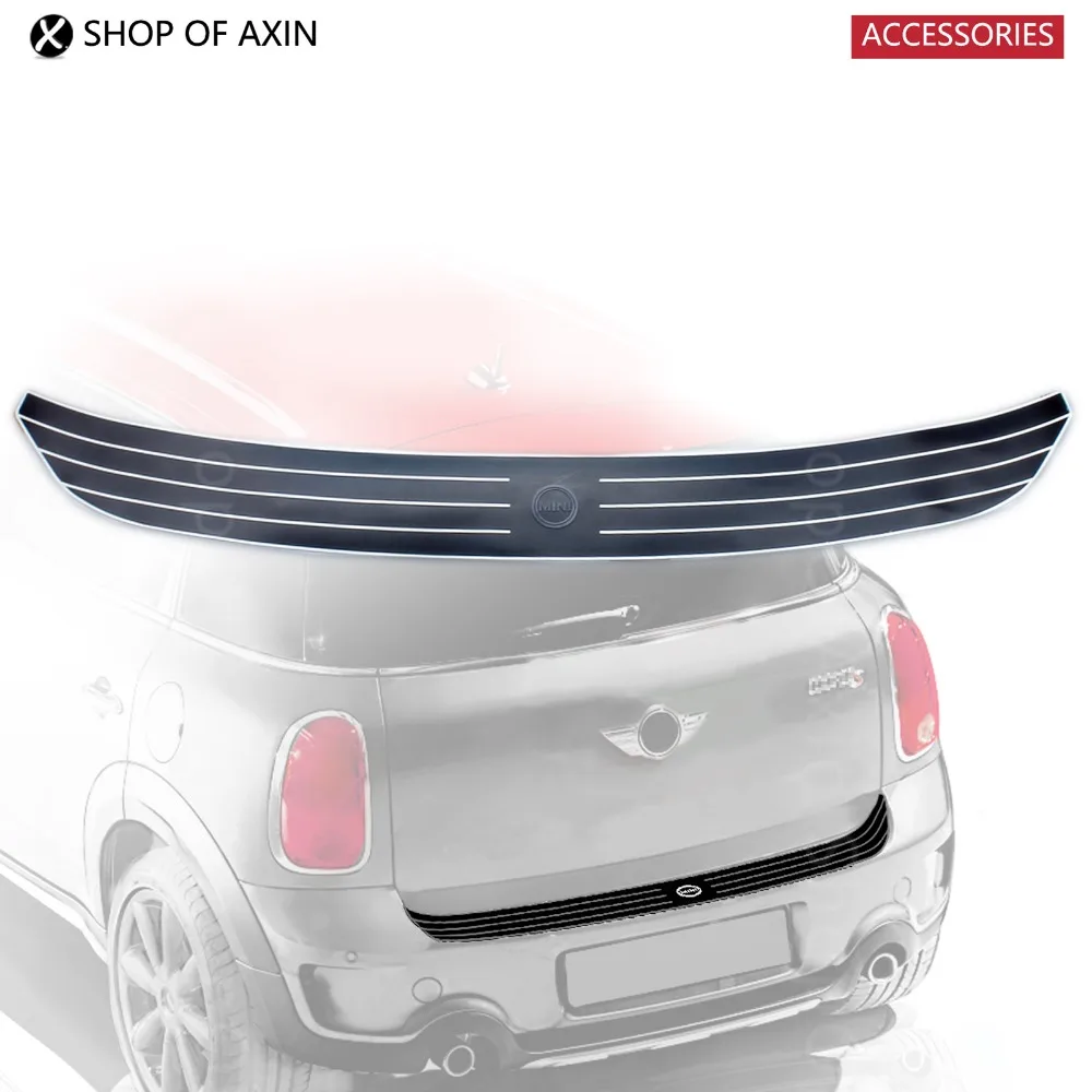 White Rubber Rear Bumper Protector Guard Trim Sticker Pad with MINI