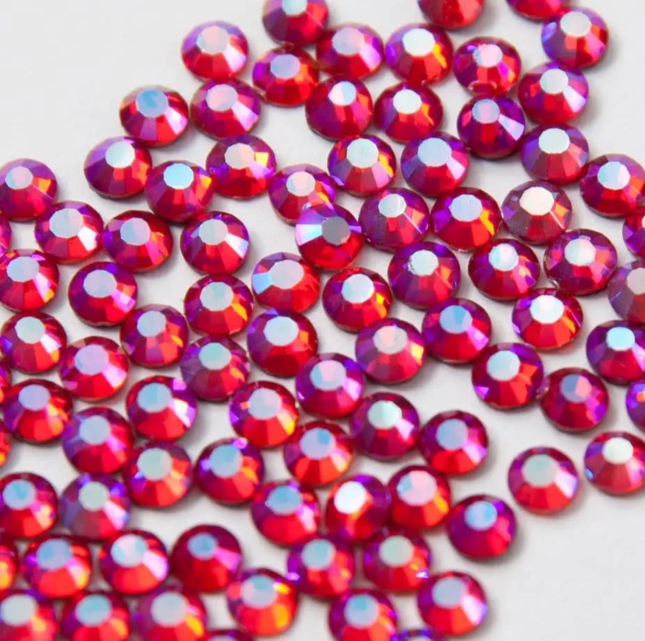 Bright red AB rhinestones flat bright drill Circular stained glass more