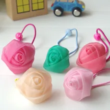 40 шт. детская розовая резинка для волос с цветами, аксессуары для волос для девочек