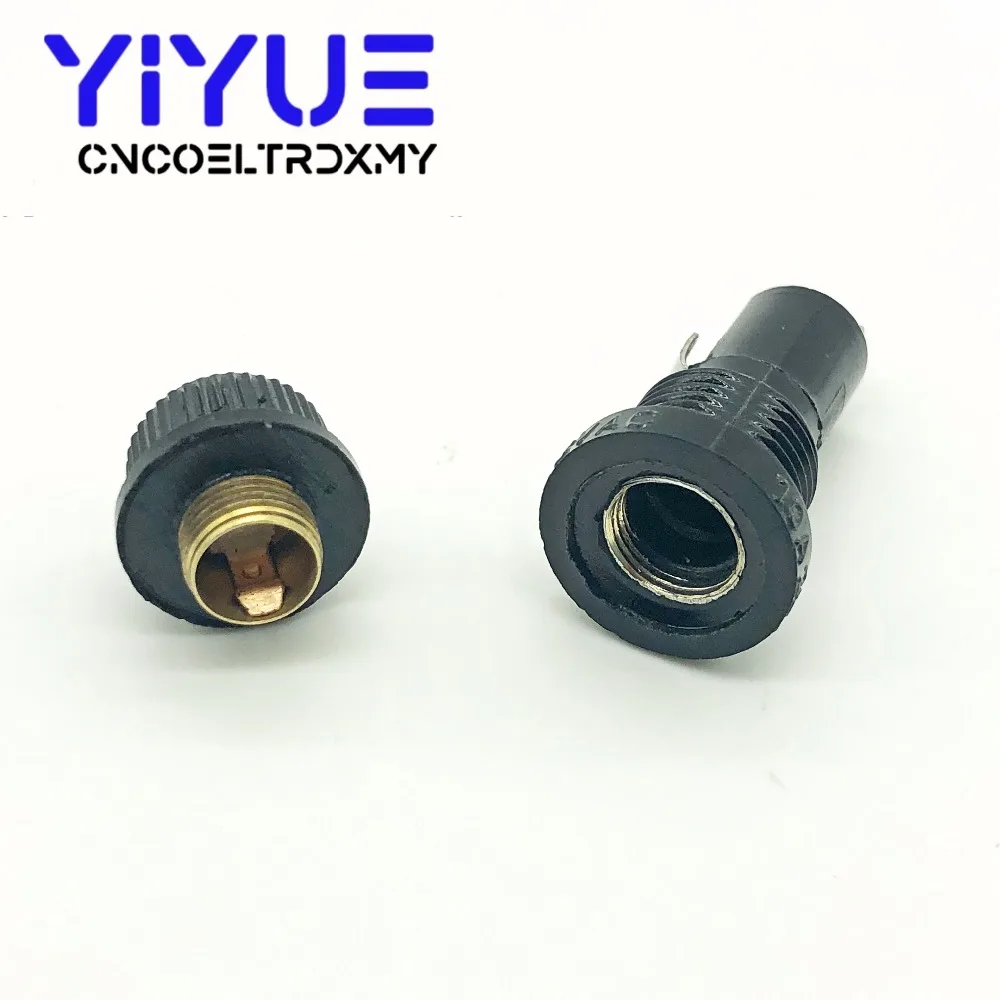5pcslot 520mm glass fuse holders 5x20 black insurance tube socket fuse holder for 520 insurance Panel Mount Fuse Holder (5)