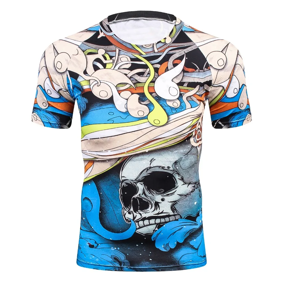 3d skull t shirts Men 2017 HOT SALE Fashion Brand Mens Casual 3D Printed T shirt Cotton Men