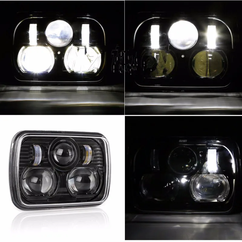 2PC New Black 5 X 7 LED Headlight Replacement for Jeep Cherokee XJ Truck jeeps