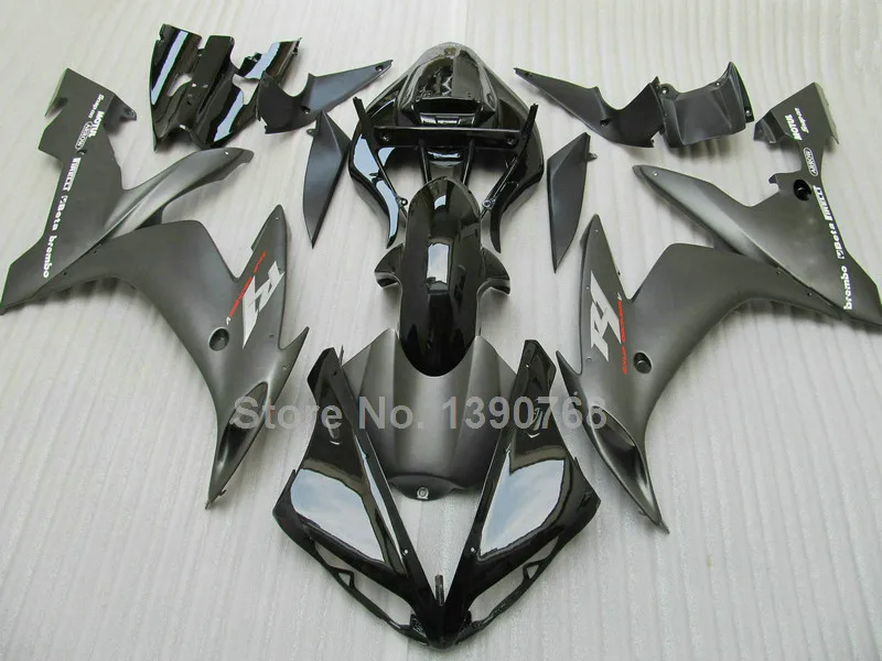 

Motorcycle unpainted bodywork fairing for YAMAHA injection mold YZF R1 04 05 06 matte black fairings set YZFR1 2004-2006 PQ43
