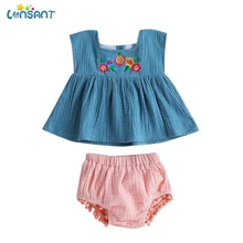 LONSANT/комплект одежды для новорожденных девочек, топ без рукавов, футболка+ шорты, комплект из 2 предметов, летняя Милая модная одежда для маленьких девочек, N30