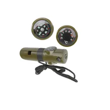 С фабрики Oudoor Военный Свисток выживания Портативный EDC инструменты кемпинг компас с светодиодный светильник SS
