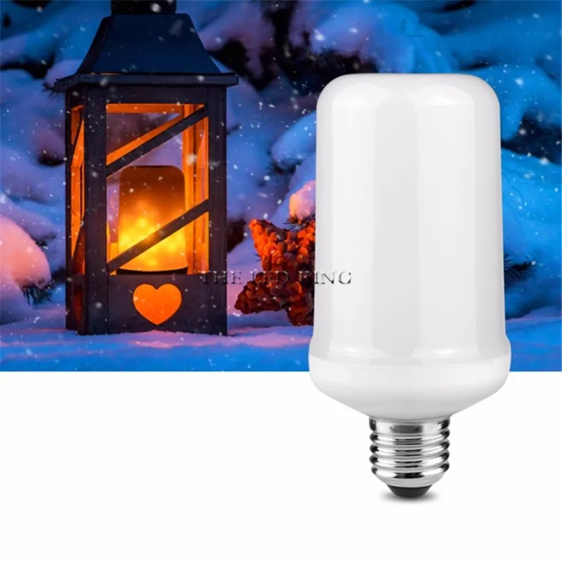 Светодиодная лампа SonQin E27 E14 2835SMD с эффектом пламени лампы огня 9 Вт 15 имитация