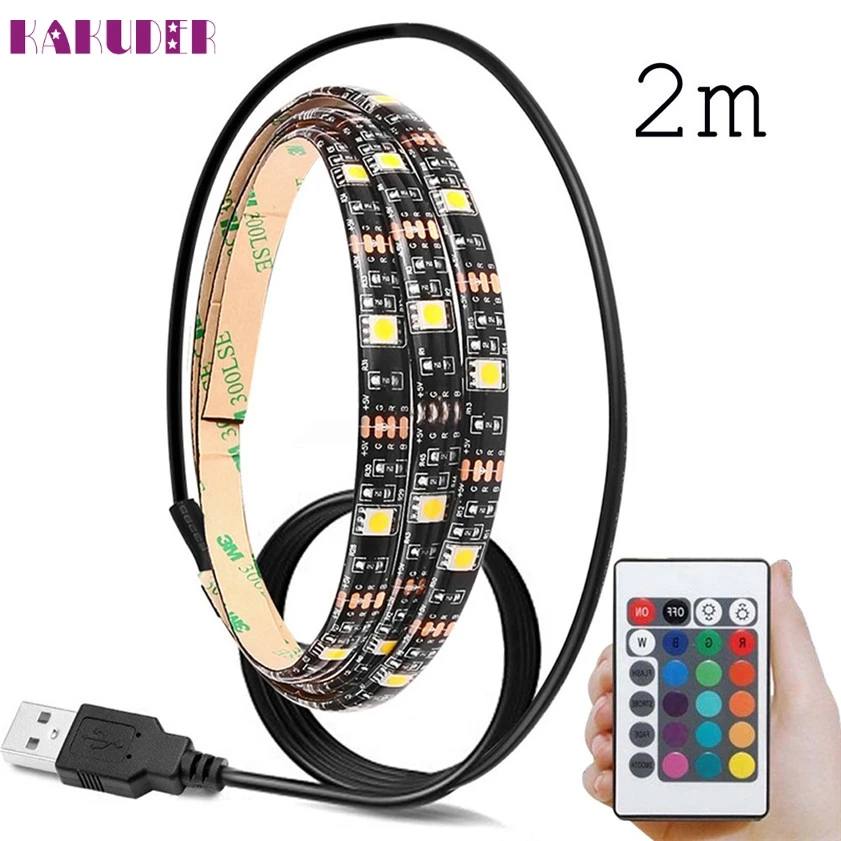 Высокое качество 5V 5050 60SMD/M RGB Светодиодные полосы света бар ТВ ПОДСВЕТКА комплект