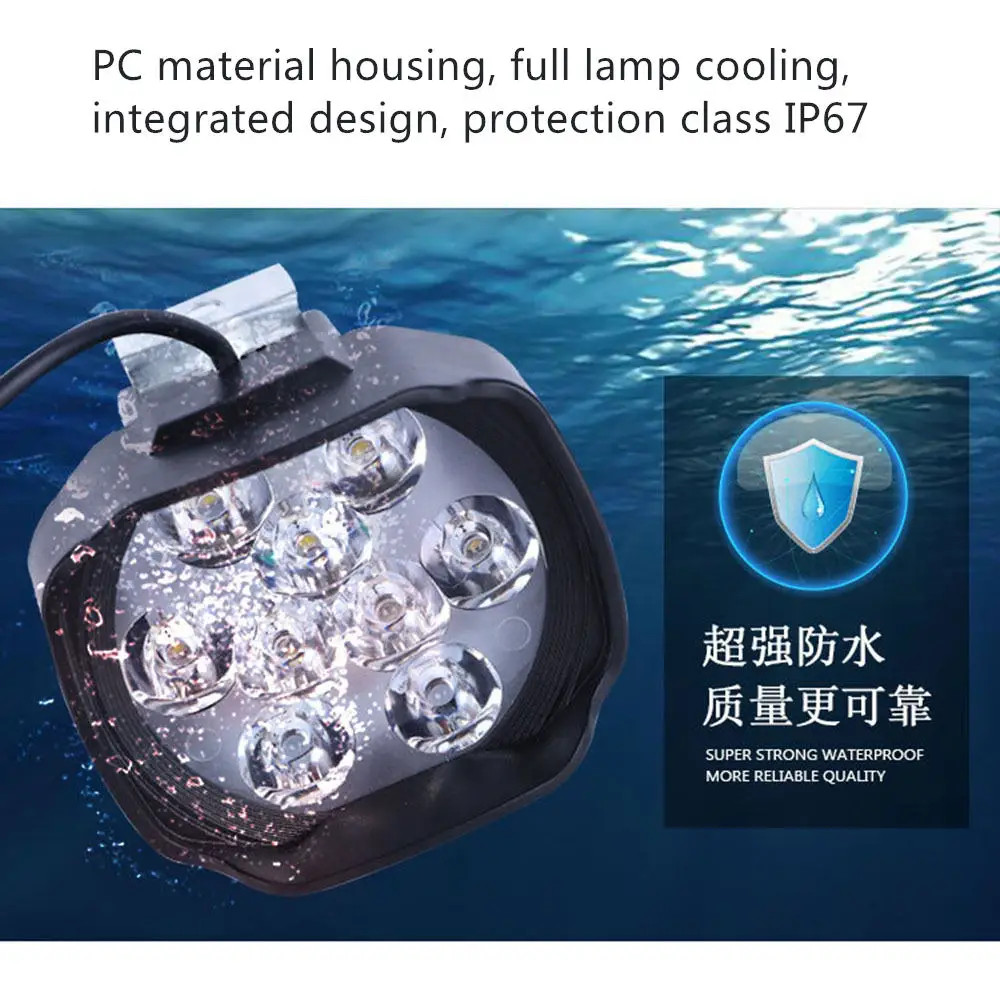 Ebike LED Light 24V 36V 48V 60V 72V 15W Waterproof for Electric Bicycle Motorcycles Front Light Electric Bicycle Light