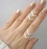 SMJEL 2022 nueva moda Boho doble líneas V Chevron anillos para las mujeres regalo geométrico Simple Bague golosina anillos de mujer joyería de R248 ► Foto 3/6