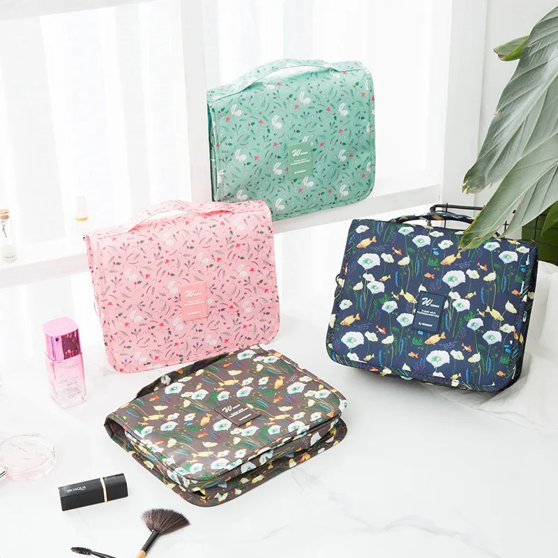 

2018 New Twill Nylon Waterproof Suspension Will A Business Travel Tourism A Hook Travel Makeup Toilets Package cosmetic bag