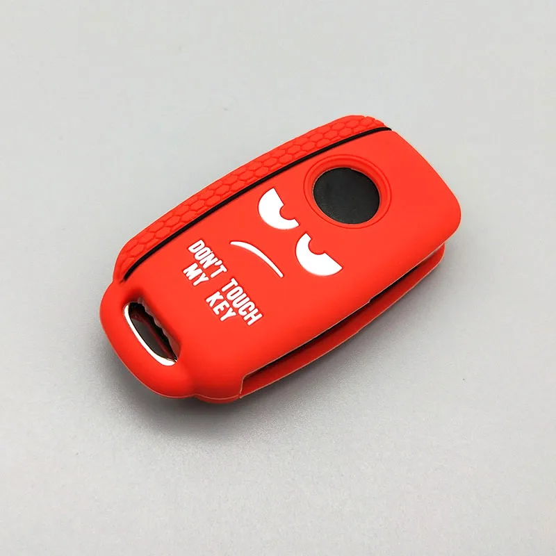 New design word Dont Touch My Key For Volkswagen polo passat b5 golf 4 5 6 MK6 Eos Bora Beetle TSI Silicone car key cover case - Название цвета: red