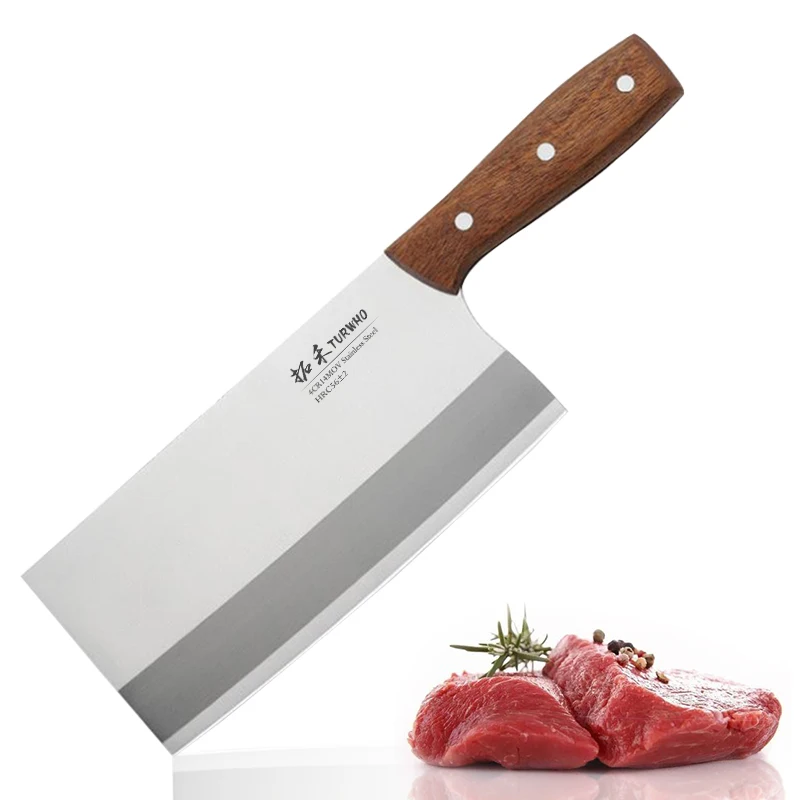 

TURWHO 8 inch Stainless Steel Cleaver Butcher Knife Pro Kitchen Knife Very Sharp Chopping Knife Kitchen Cooking Chef Knife