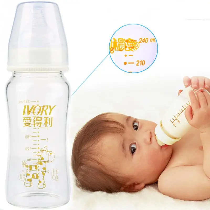 

Crystal Diamond Glass Bottle Environmental Health Colorless Transparent Heat Baby Bottles