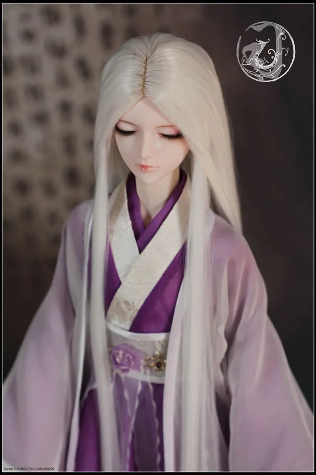 1 3 Bjd wig white heat temperature wire hair easy take care of for gift BJD