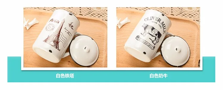 Креативная имитация эмали винтажная керамическая чаша кружка кофейная чашка покрытая молоком кружка башня пара чашек