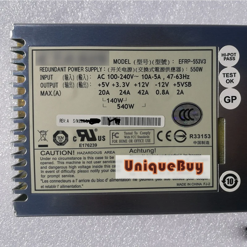 Используется для INSPUR NF290D2 NF5220 Сервер питания EFRP-553V3 550 Вт