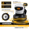 DEKO Новый DKSD28Q1 280W случайная орбитальная шлифовальная машина с 15 шт. 125 мм наждачной бумагой и переменной Скорость шлифовальный Мощность инст... ► Фото 2/5