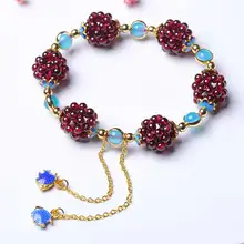 KYSZDL Natural wine red garnet round Ball bracelet fashion Women garnet crystal bracelet jewelry gifts KYSZDL Natural wine red garnet round Ball bracelet fashion Women garnet crystal bracelet jewelry gifts