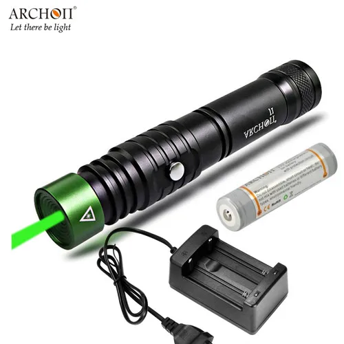 ARCHON J1 Дайвинг зеленый лазерный светильник подводный 100 м водонепроницаемый 1 Вт 4,2-3 вольт Дайвинг лазерный указатель светильник - Испускаемый цвет: J1 battery charger