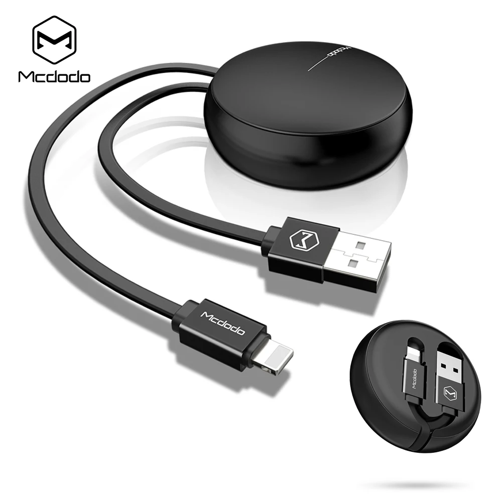 MCDODO гибкий кабель для кабель Lightning/USB для iPhone 7 8 6 6S выдвижной анти-обмотки Быстрая зарядка кабель для передачи данных