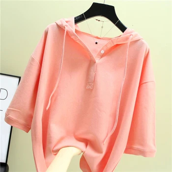 

Spring Summer Hooded Sweatshirts Woman New Korean Loose Solid Color Hoods Joker Pull Shirt Jacket Students Leisure Pullovers