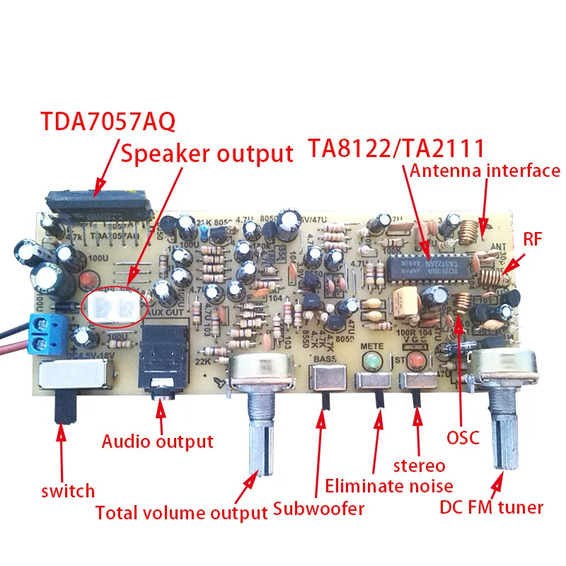 Стерео FM радио плата цифровой частотной модуляции радио плата последовательный порт DIY FM радио TA8122 TA2111 аксессуары