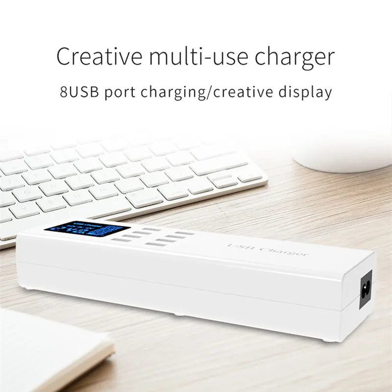 Smart 8 Ports USB Charger Station Led Display Wall Charger Power Adapter (2)