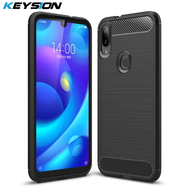 KEYSION чехол для телефона Xiaomi Play из углеродного волокна Мягкий ТПУ силиконовый