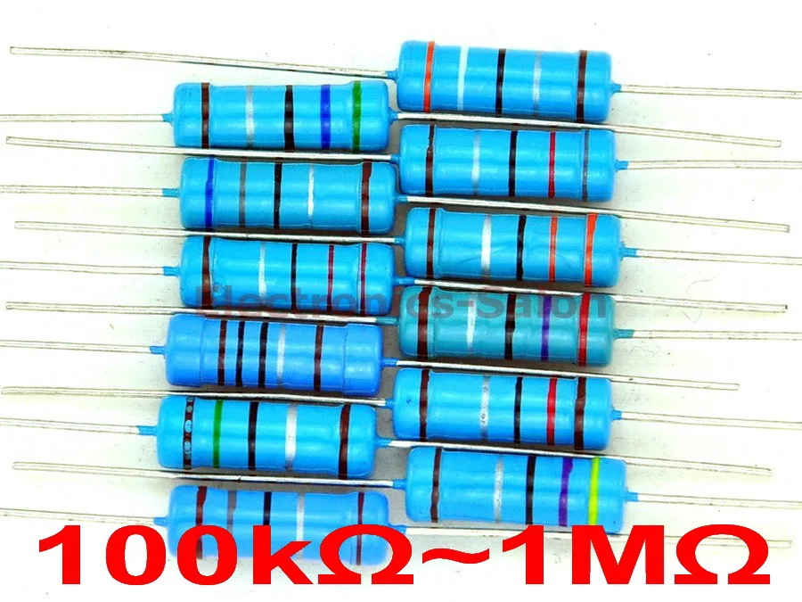 

3 Watts Metal Film Resistor Mixed Value E-12 Series Assorted Kit, 100K~1M ohm.