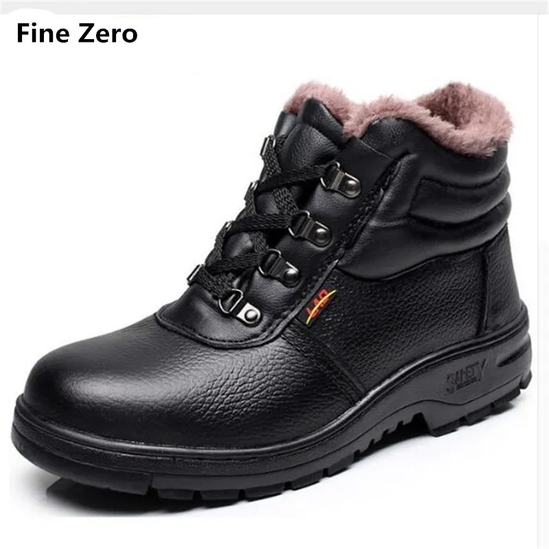 Fine Zero High Quality Men Winter Warm Plush Work Safety Shoes Steel Toe Cap For Anti-Smashing Durable Protective high Top Boots Fine Zero High Quality Men Winter Warm Plush Work Safety Shoes Steel Toe Cap For Anti-Smashing Durable Protective high Top Boots