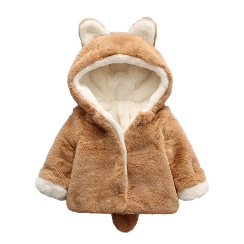 

Girls Boys Autumn Winter Warm Hooded Coat Baby Infant Lamb Rabbit Ears Cloak Cute Jacket Thick Clothes Jacket Coat #YL5