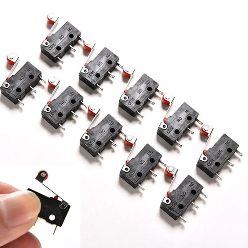 GTBL 10Pcs Micro-Roller Lever Arm Open Close Limit Switch Kw12-3 Pcb Microswitch | Обустройство дома