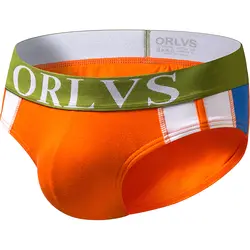 ORLVS, сексуальные мужские трусы, мужские трусы-бикини, мужские хлопковые трусы в полоску, нижнее белье, 4 цвета, homme OR71