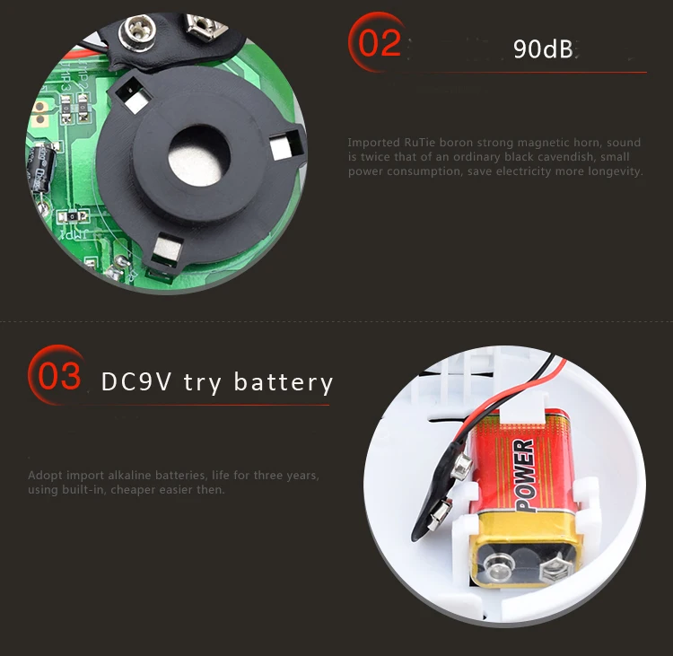 2 шт./лот 9 В сухой батареи 96db детектор дыма optoelectirc датчик сигнализации использовать для проверки огня или дыма сигнализации