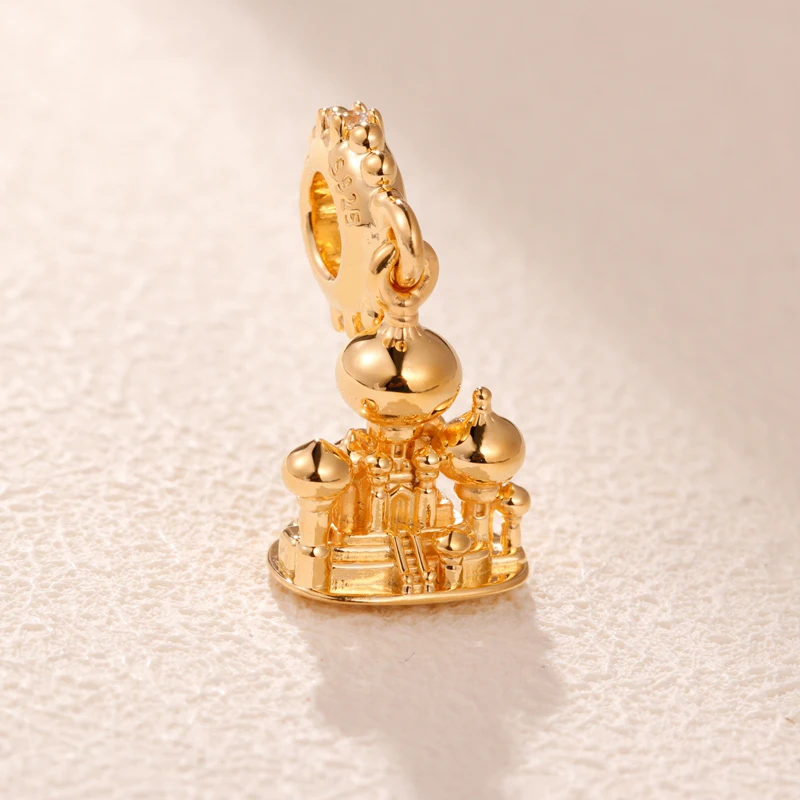 KAKANY 2019 Mother's Day New 925 sterling silver Disne SHINE ALADDIN AGRABAH CASTLE HANGING CHARM Women's Fashion Jewelry