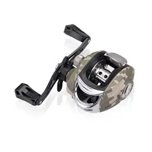 Новинка, высокая скорость, 7,3: 1 Передаточное отношение, камуфляжное литье на приманку, 13+ 1BB, магнитный тормоз, металлическая Рыболовная катушка, Baitcaster, колесо