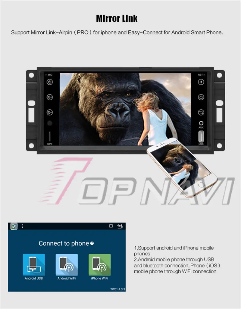 android 6.0 car radio 7 inch 2din For Jeep Patriot