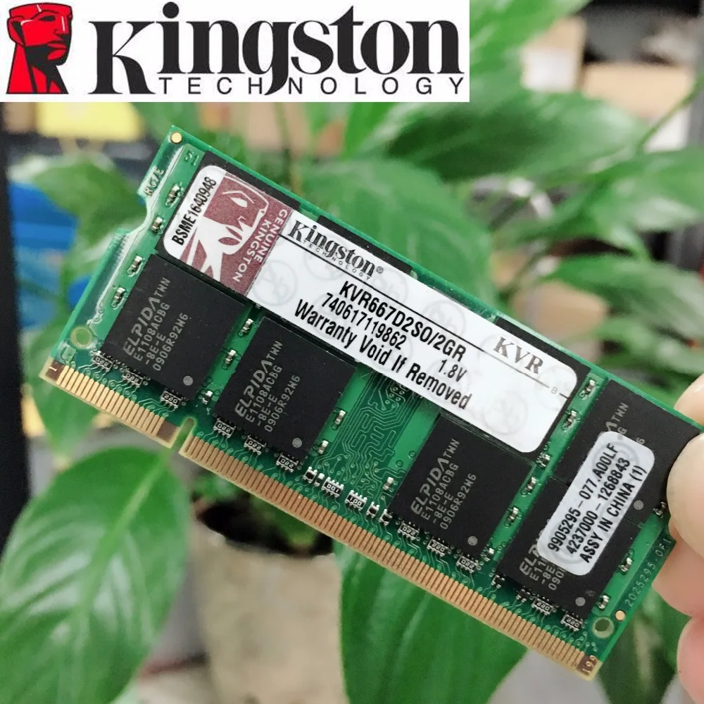 كينغستون الدفتري المحمول 2 GB 2G PC2 5300 S 6400 S 5300 6400 667 800 667 MHZ 800 MHZ ECC الدفتري المحمول 2 GB ذاكرة عشوائية Ram