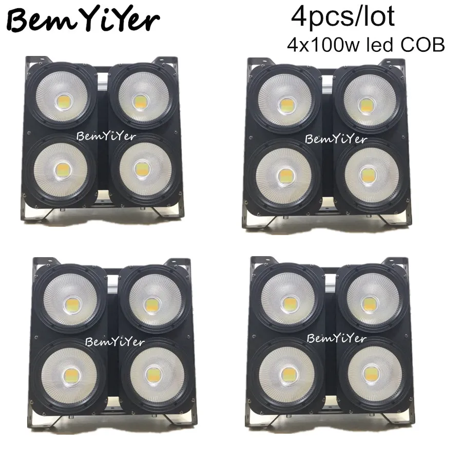 4 шт./лот 4x100 Вт LED COB blinder wash light/4 глаза/холодный + теплый белый 2в1 для