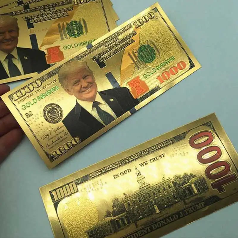 

1pc US Donald Trump Commemorative Coin President Banknote Non-currency $1000