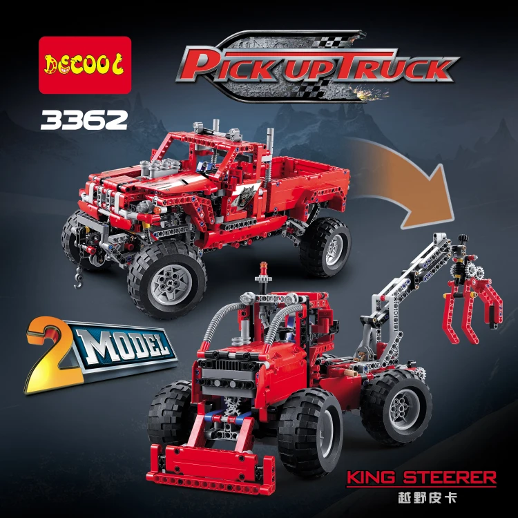 

1063pcs Customized Pick up Truck 2 In 1 Transformable Model Building Block Sets Gift Compatible With Lego Technic 42029 Decool